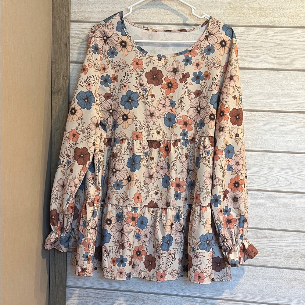SHEIN Floral Print Blouse - Multicolor